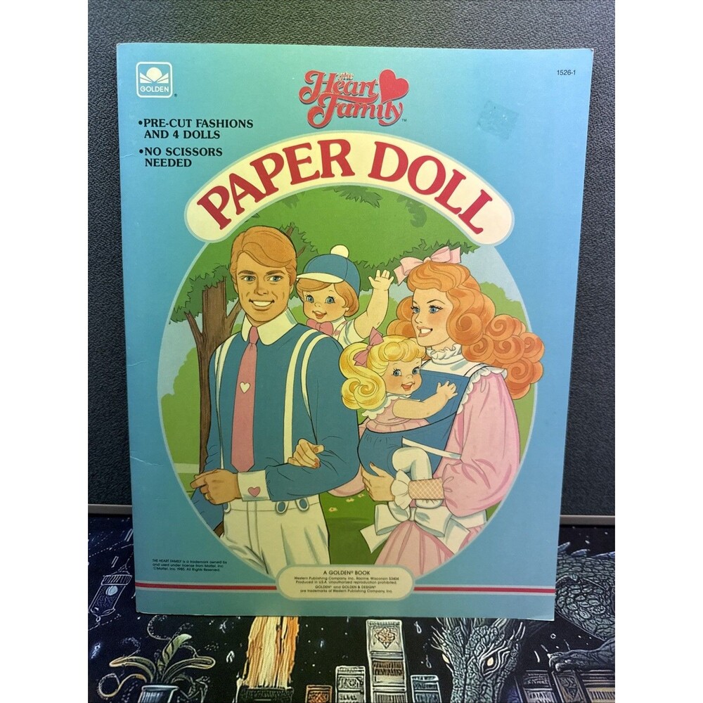 Vintage 1985 The HEART FAMILY BARBIE Paper Doll Golden Book Uncut Complete